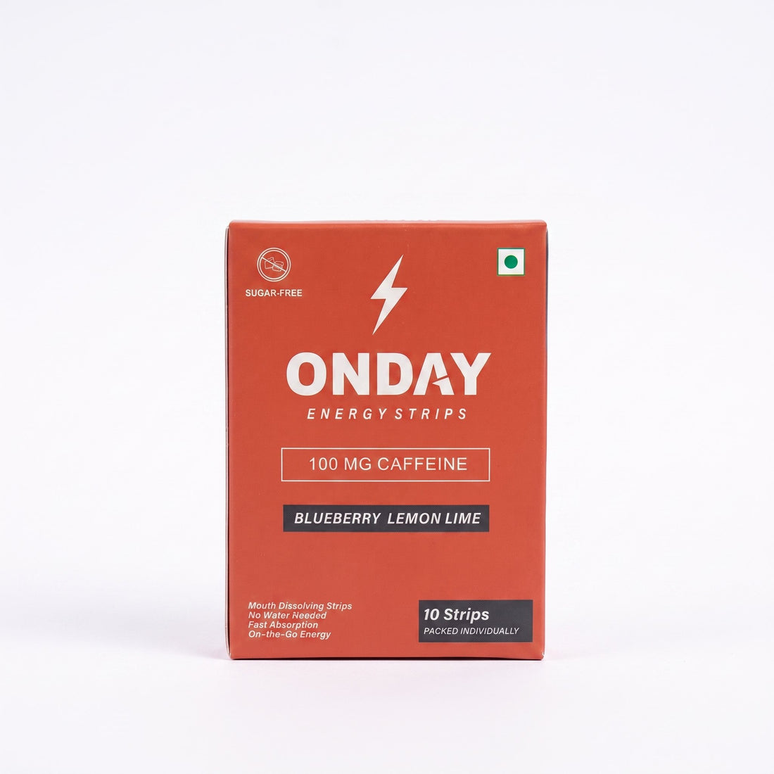 ONDAY Energy Strips — box of 10 individually wrapped strips